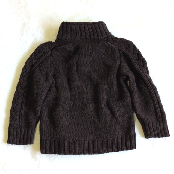 babyGap brown wool blend cable knit popover sweater 3T toddler boys - Picture 6 of 6